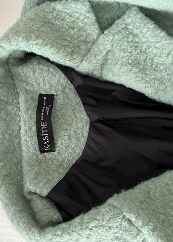 Düğmeli Yeşil Midi Kadın Kaban - Görsel 4