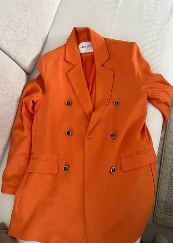 Turuncu Kadın Midi Blazer - Görsel 5