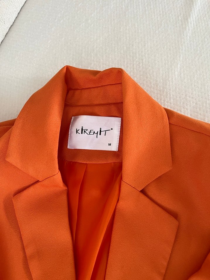 Turuncu Kadın Midi Blazer - Görsel 4