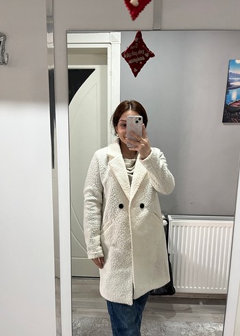 Beyaz Midi Kadın Kaban - Görsel 2