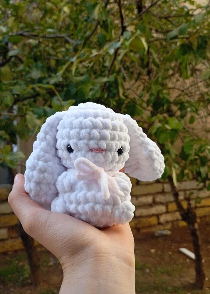 Tontik tavşan yavrusu peluş oyuncak anahtarlık  - Görsel 2