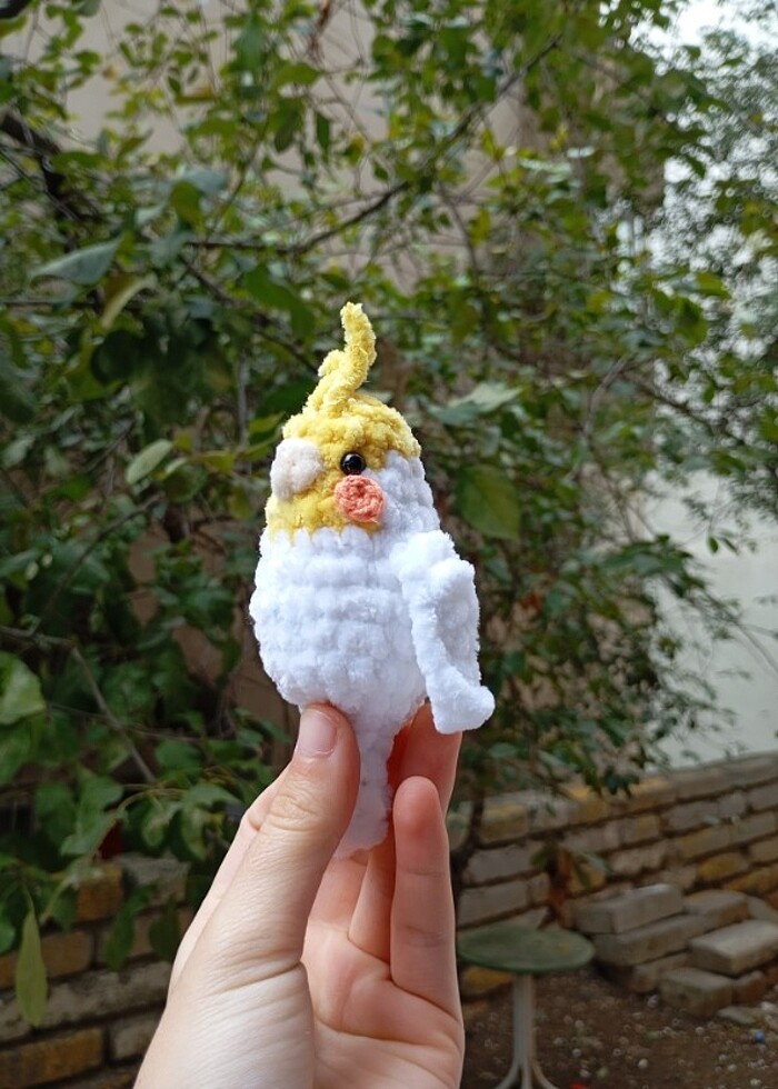 Amigurumi örgü sultan papağanı anahtarlık peluş oyuncak - Görsel 2