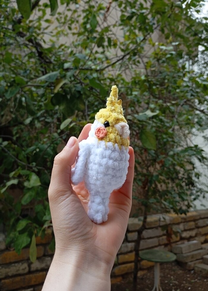 Amigurumi örgü sultan papağanı anahtarlık peluş oyuncak - Görsel 3