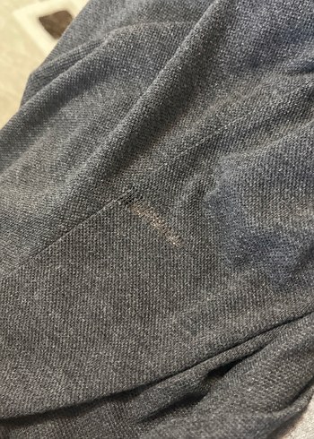 Gri Keten Kumaşlı Uzun Kollu Kadın Kazak - Görsel 2