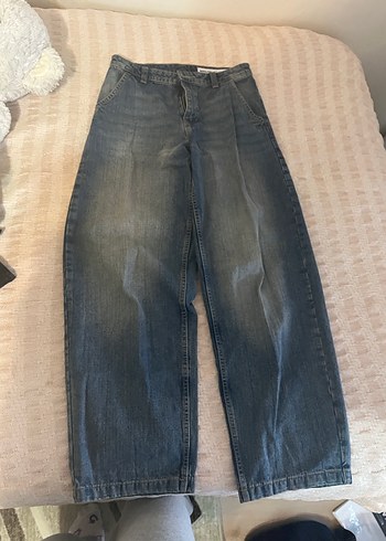 Gri Rahat Kesim Midi Denim Kadın Jean - Görsel 2