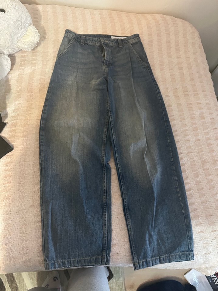 Gri Rahat Kesim Midi Denim Kadın Jean - Görsel 2