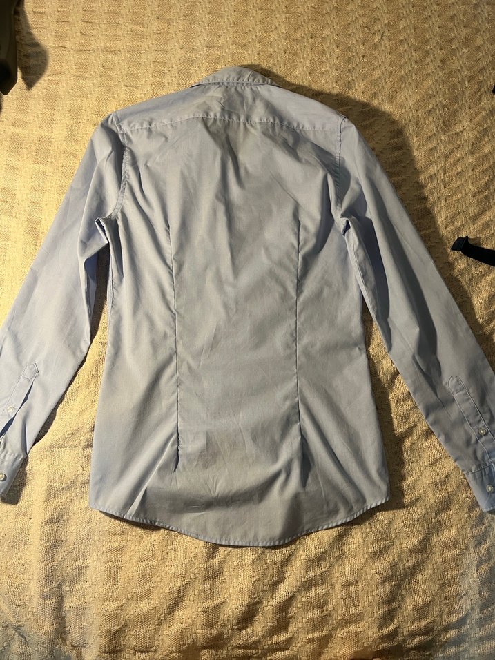 H&M Açık Mavi Düğmeli Uzun Kollu Kadın Gömlek - Görsel 3