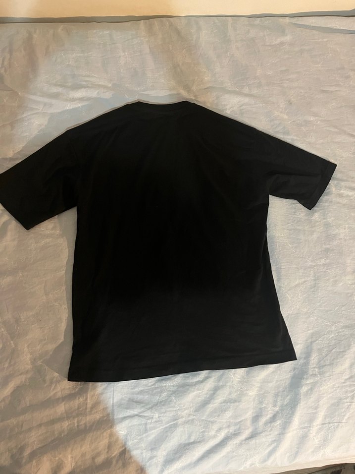 Siyah Baskılı Tişört, Kısa Kollu Oversize - Görsel 2