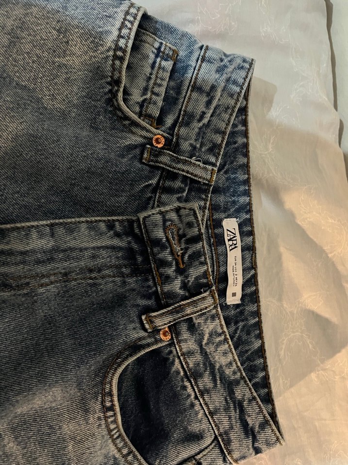 Zara Midi Boy Geniş Kesim Kadın Denim Pantolon - Görsel 2