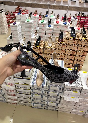 Diğer Leopar Desenli Tokalı Stiletto Topuklu Kadın Ayakkabı