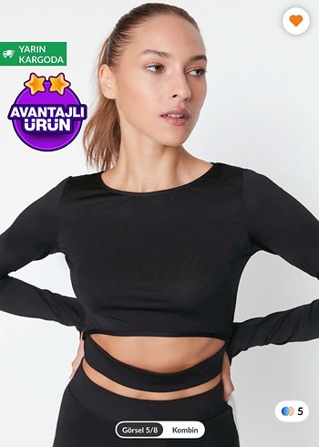 Trendyol Siyah Spor Crop - Görsel 2