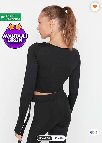 Trendyol Siyah Spor Crop - Görsel 3