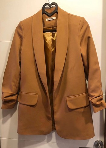 Diğer Kadın Kol Büzgülü Kahverengi Blazer