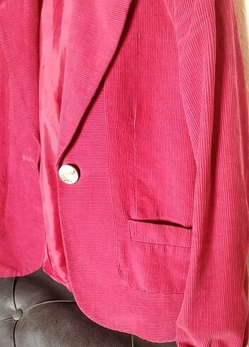 m Beden VİNTAGE BLAZER ,KADİFE,FUŞYA