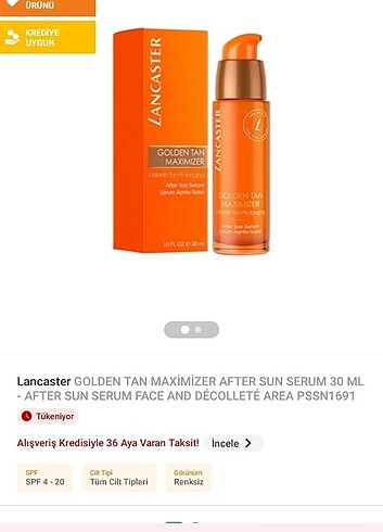Beden Lancaster Golden Tan Maximizer After Sun
