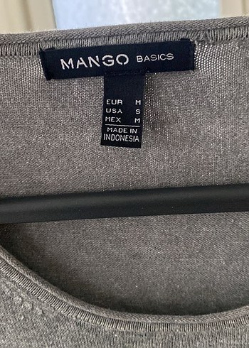 s Beden Gri ve Mavi Triko Midi Elbise