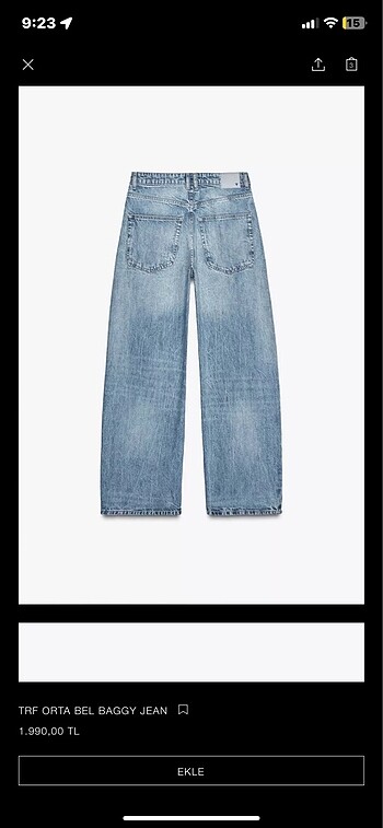 34 Beden Zara jean AÇIKLAMAYI OKU
