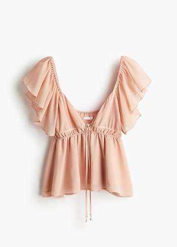 H&M volan kollu bluz v yaka