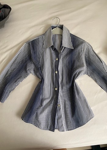 American Vintage Düğmeli Çizgili Kadın Gömlek