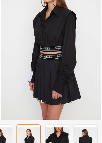 Sagaza Studio crop gömlek top - Görsel 2