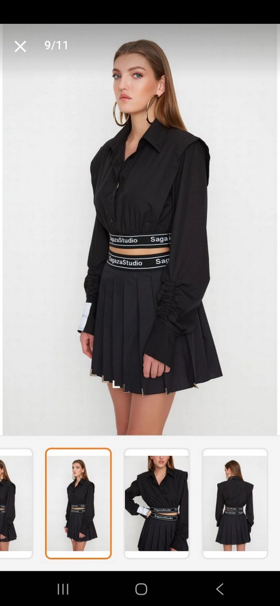 Sagaza Studio crop gömlek top - Görsel 2