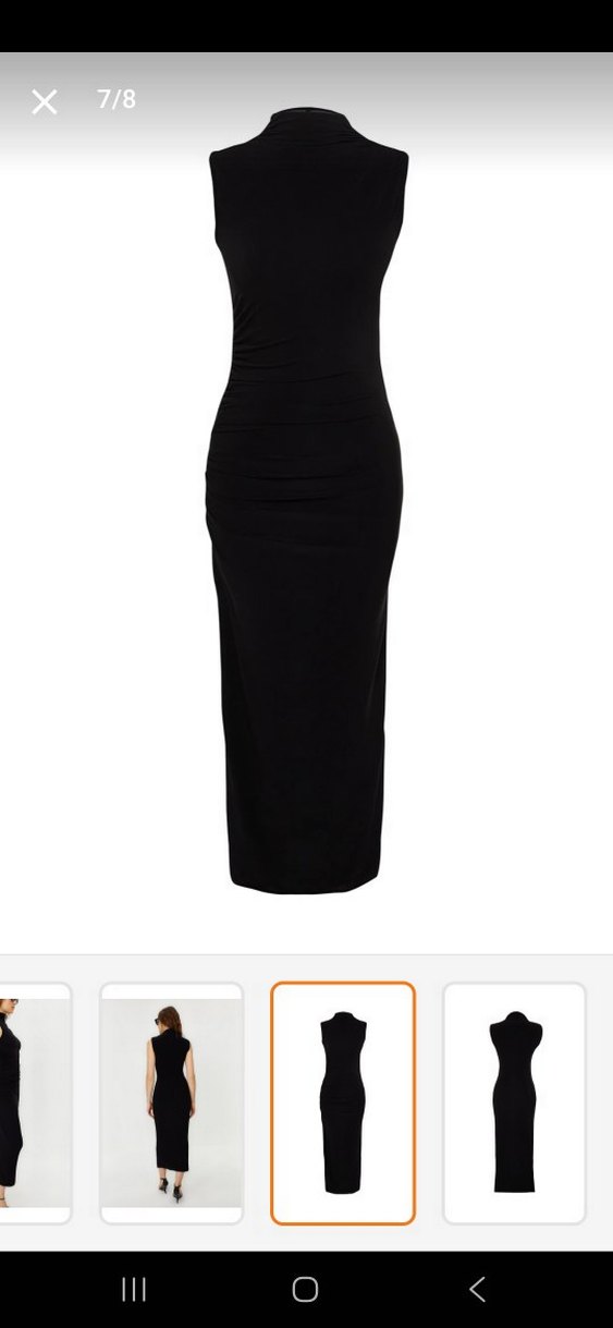 siyah bodycon drape elbise - Görsel 4