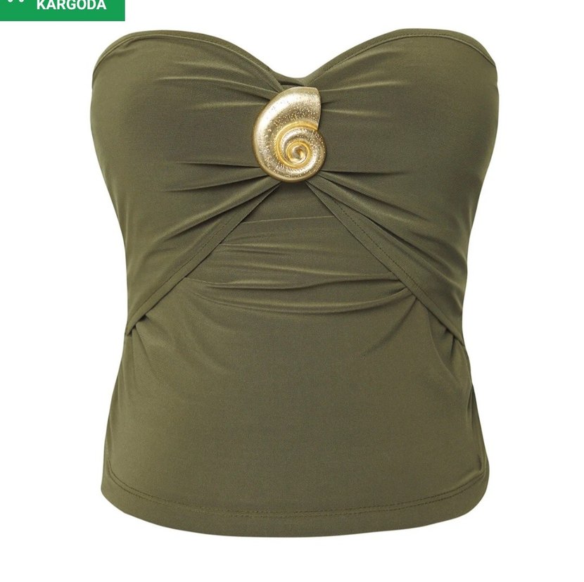 Straplez şık bluz - Görsel 4