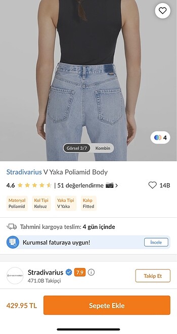 V yaka body siyah 430 liraya aldım - Görsel 4