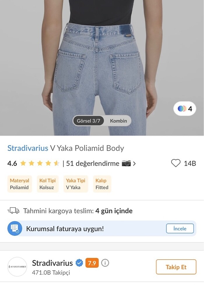 V yaka body siyah 430 liraya aldım - Görsel 4