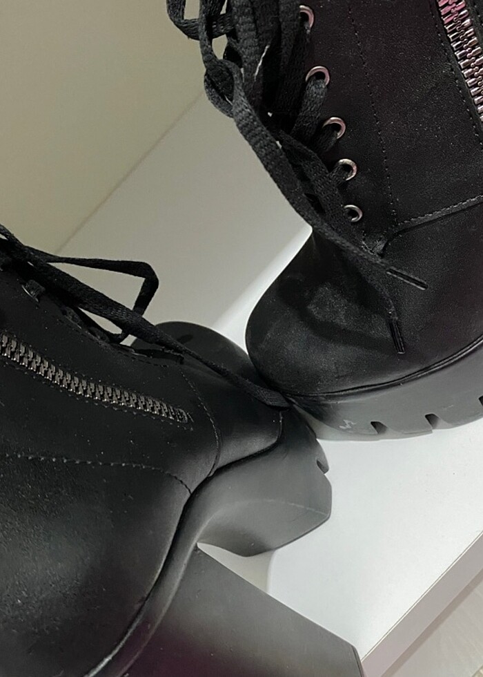 Fermuarlı platform topuk az kullanılmış marka ürün - Görsel 4