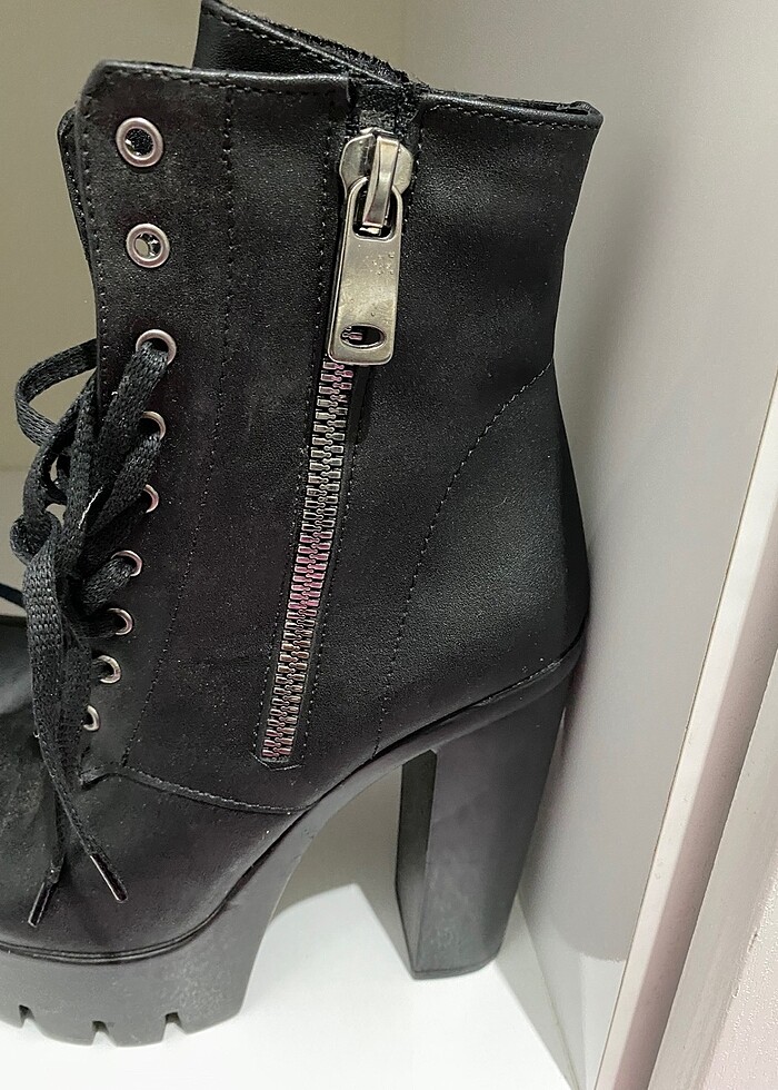 Fermuarlı platform topuk az kullanılmış marka ürün - Görsel 2