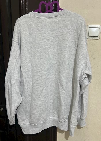 m Beden Gri Baskılı Kadın Sweatshirt