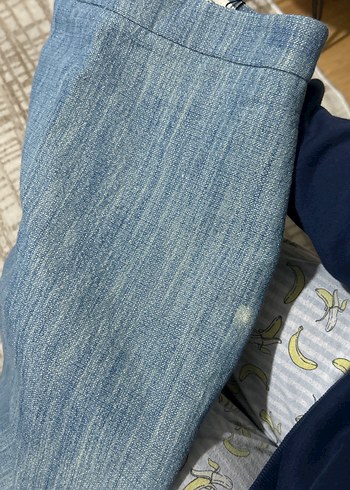 36 Beden mavi Renk Kadın Mavi Denim Midi Kalem Etek