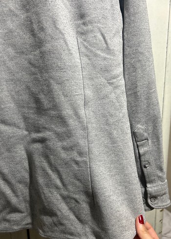 Gri Erkek Uzun Kollu Düğmeli Gömlek - Görsel 4