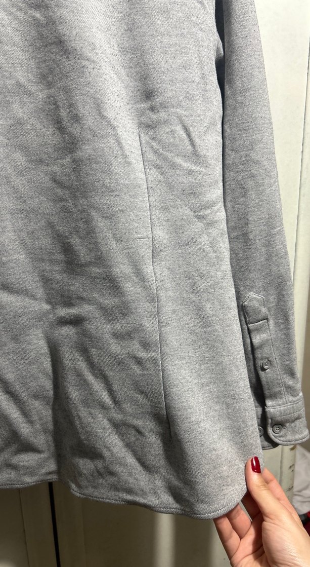 Gri Erkek Uzun Kollu Düğmeli Gömlek - Görsel 4