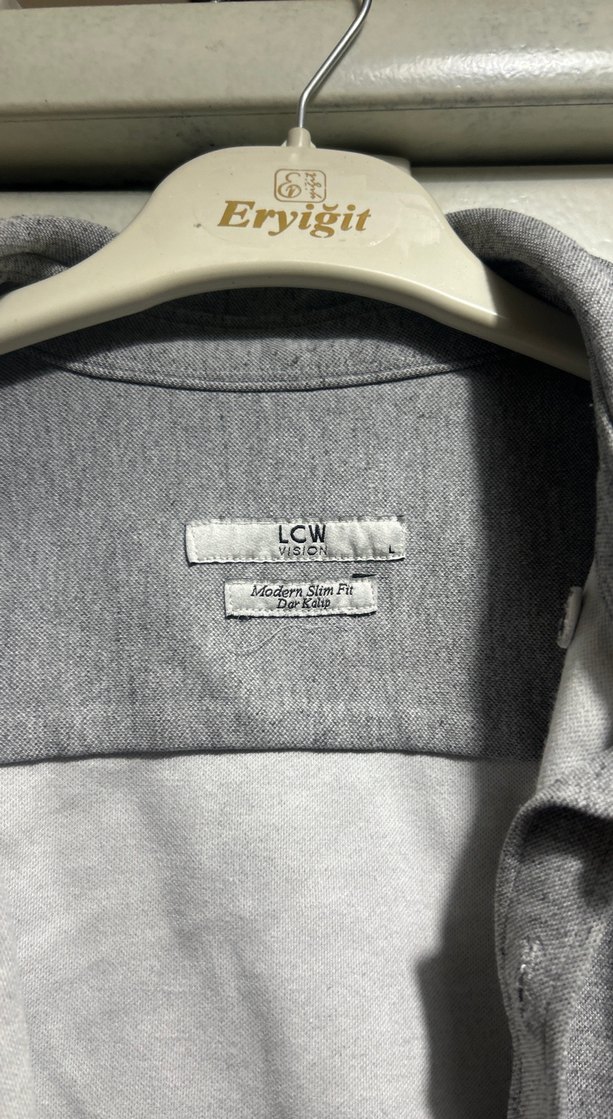 Gri Erkek Uzun Kollu Düğmeli Gömlek - Görsel 2