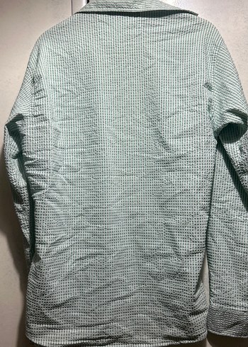 Yeşil Erkek Keten Gömlek, Düğmeli, Uzun Kollu - Görsel 3