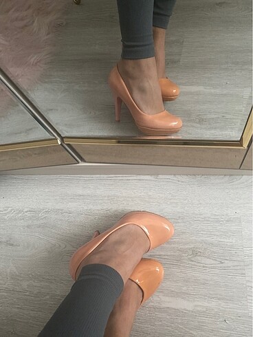 7 cm topuklu platform topuklu ayakkabı rugan
