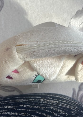 Beyaz Pastel Kedi Figürlü Sırt Çantası - Görsel 3