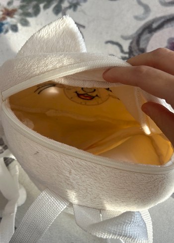 Beyaz Pastel Kedi Figürlü Sırt Çantası - Görsel 5