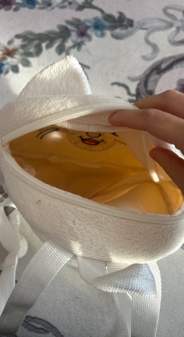 Beyaz Pastel Kedi Figürlü Sırt Çantası - Görsel 5