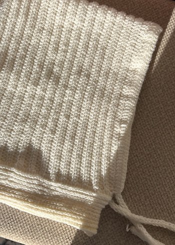 Ekru Renkli Örgü Balaclava - Görsel 2