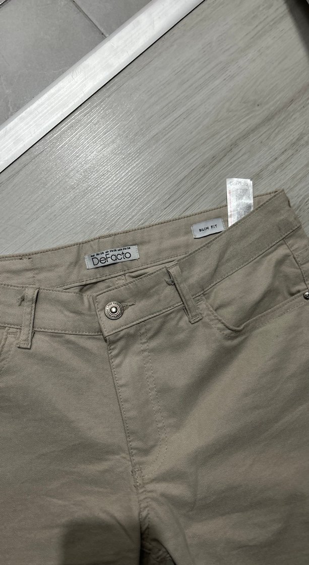 Bej Erkek Keten Pantolon - Görsel 2