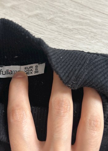 Siyah Baskılı Yüksek Yakalı Sweatshirt - Görsel 3