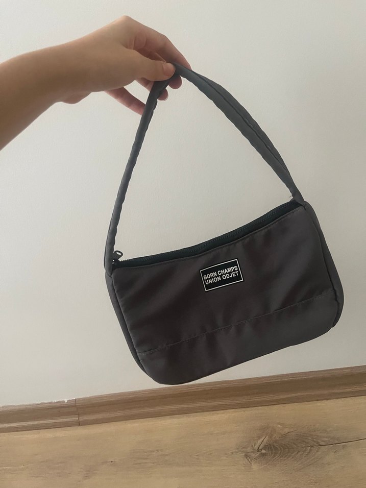 Koyu gri Minimalist Kadın Omuz Çantası - Görsel 3