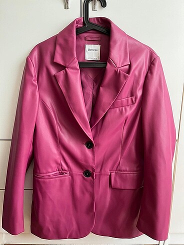 xs Beden Bershka Deri Blazer Fusya Ceket