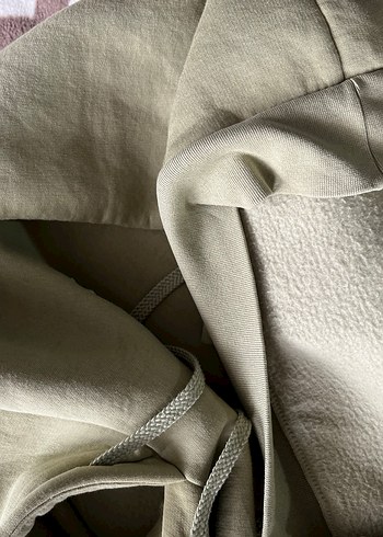 m Beden Kapüşonlu Haki Kadın Sweatshirt