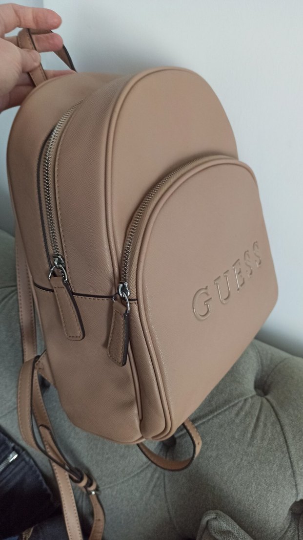 Bej Deri Kadın Sırt Çantası - GUESS - Görsel 2