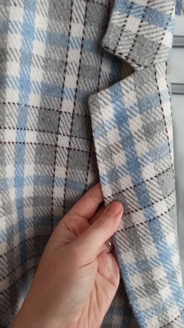 Düğmeli Ekose Desenli Kadın Blazer Ceket - Görsel 2