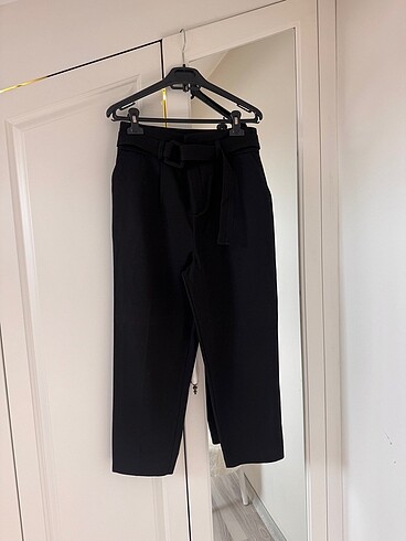 Diğer Kemerli kısa paça pantalon